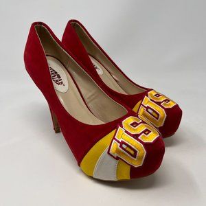 Herstar University of Southern California  Red/Yellow suede pumps size  7.5 W